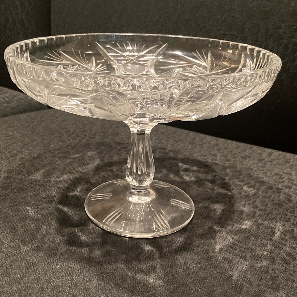 Vintage cut glass serving platter